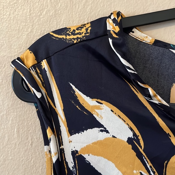 The Limited Sleeveless Floral Blue Gold Dress XS - Picture 6 of 12